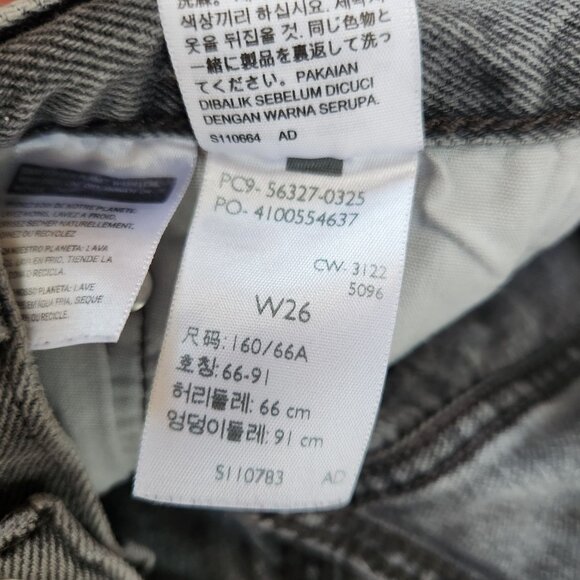 Levi's 501 Cut-Off Jeans Shorts Grey Denim High Rise Mini Women's 26 - Picture 7 of 7